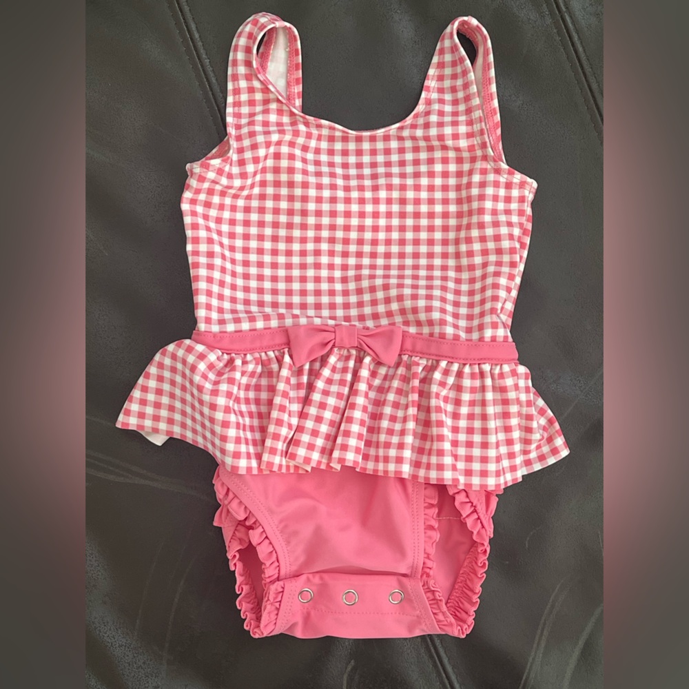 Ruffle butts gingham pink swimsuit